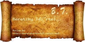Beretzky Törtel névjegykártya